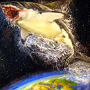 Купить большую картину Акула в космосе